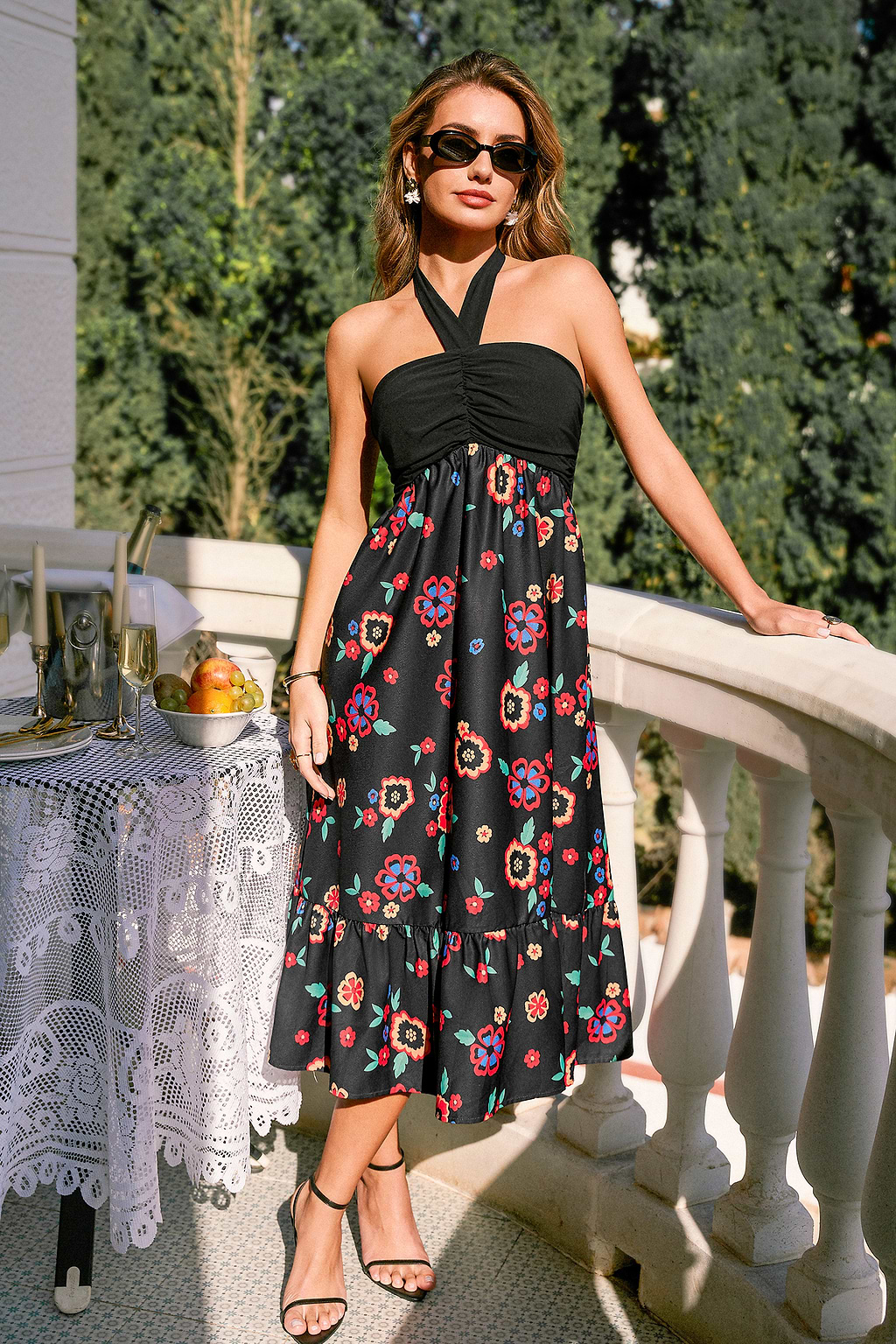 Amaretto Floral Midi Dress
