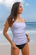 Tankini tropical col carré bretelles ajustables