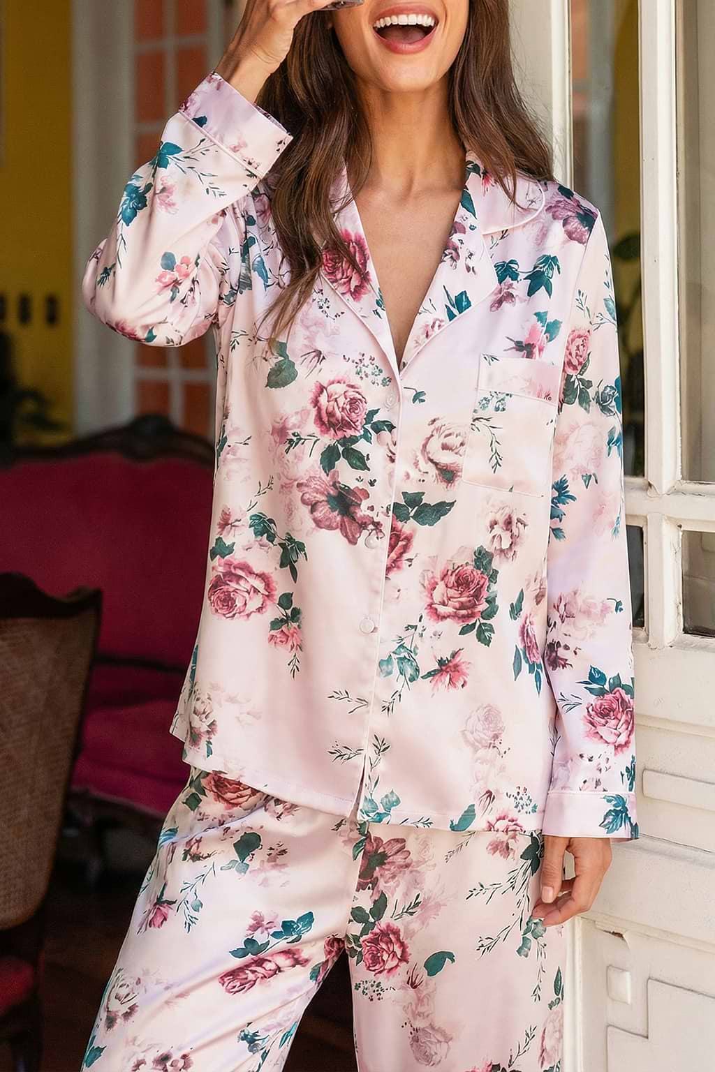 Bedtime Story Floral Pajama Set