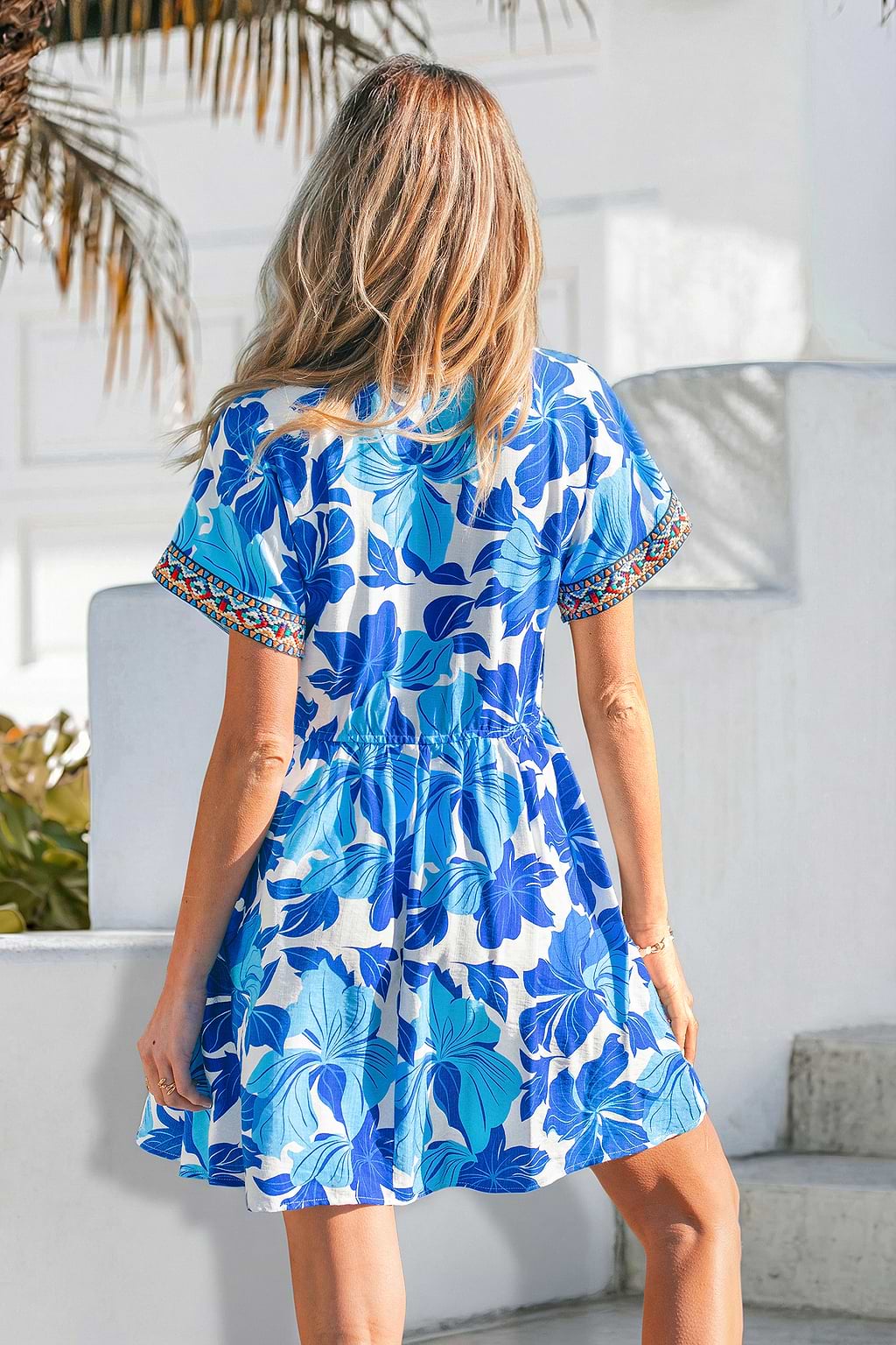 Minivestido tropical tan genuino