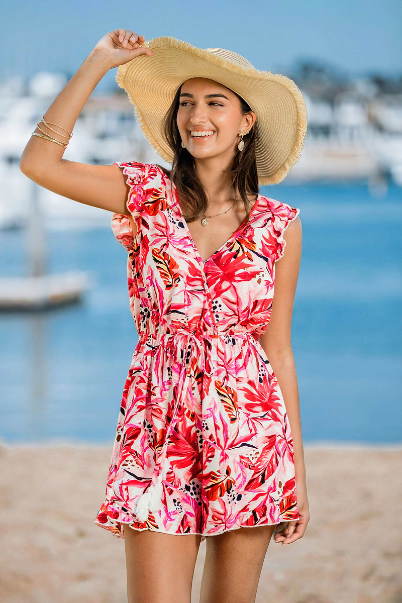 Floral Amulet Tropical Romper