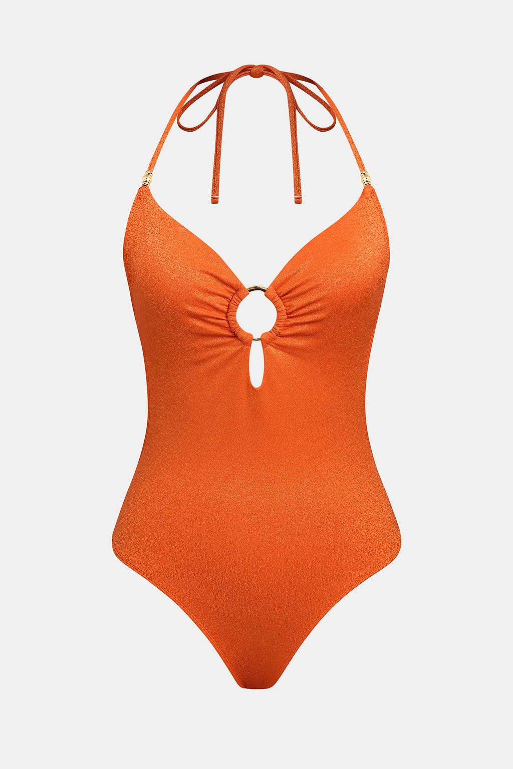 Orange Twist Neckholder-Badeanzug