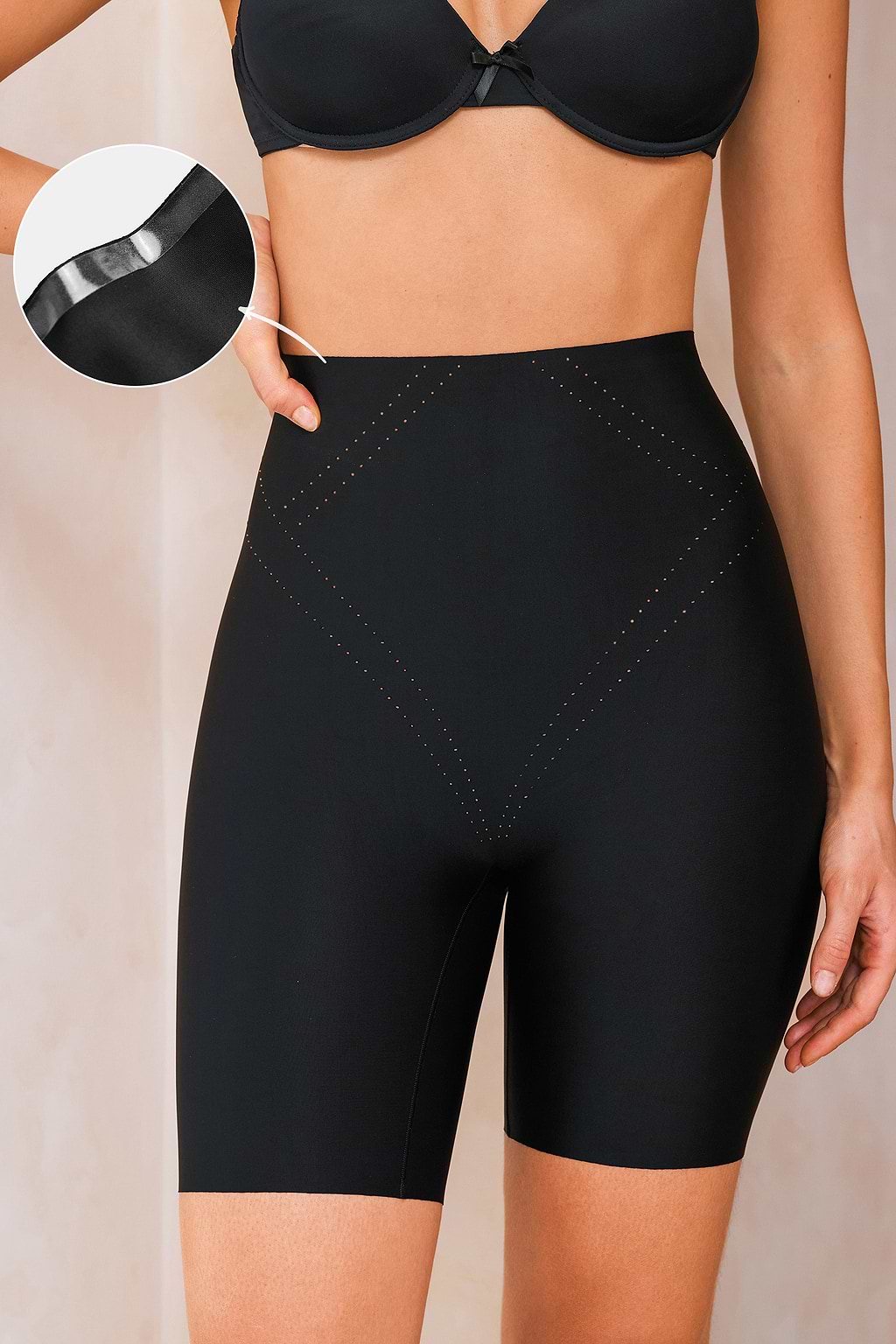 Schwarze Leichte Kompression Shapewear-Shorts