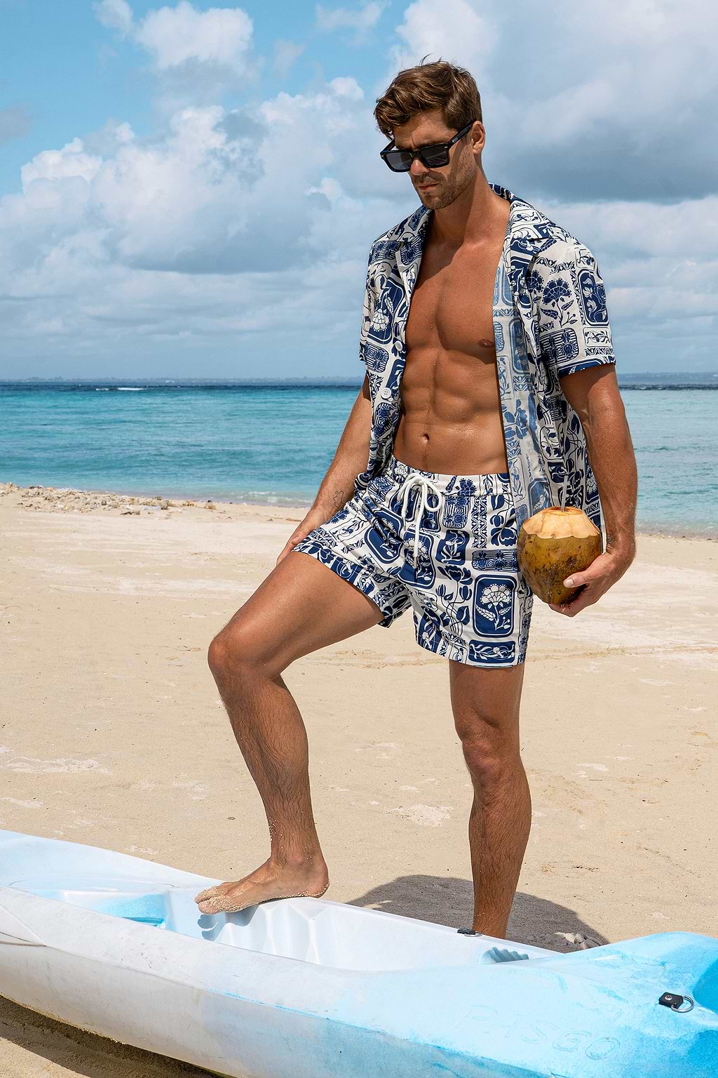 Chemise florale bouton sur le devant