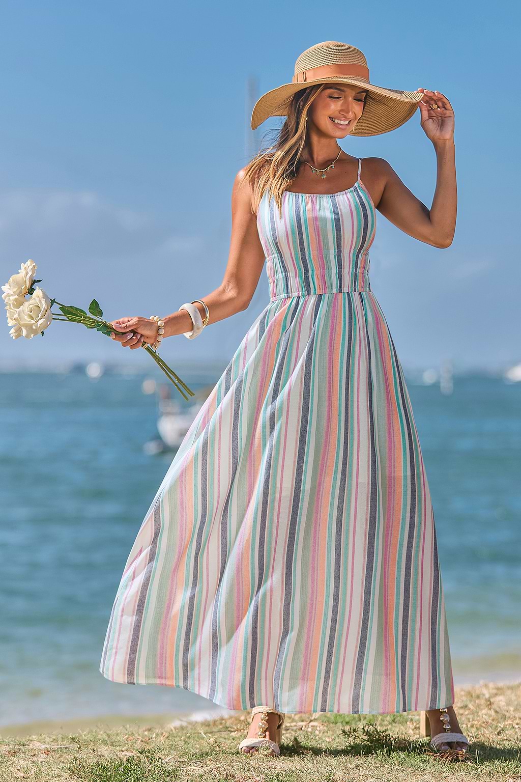 Frolic Striped Maxi Dress