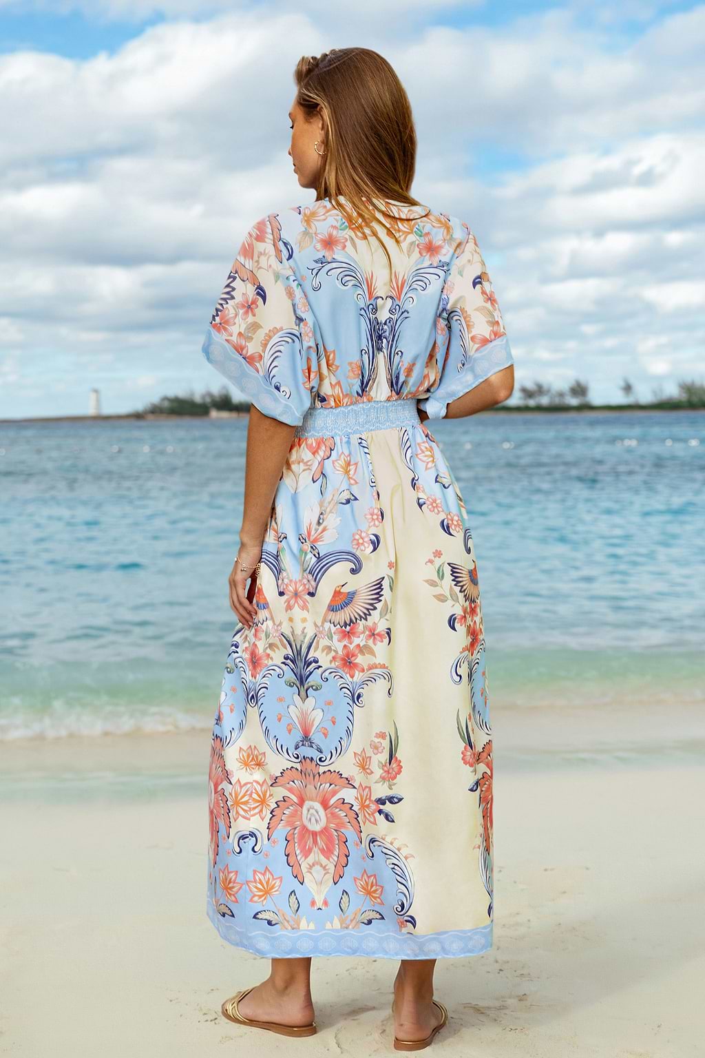 Watercolor Morning Floral Maxi Dress
