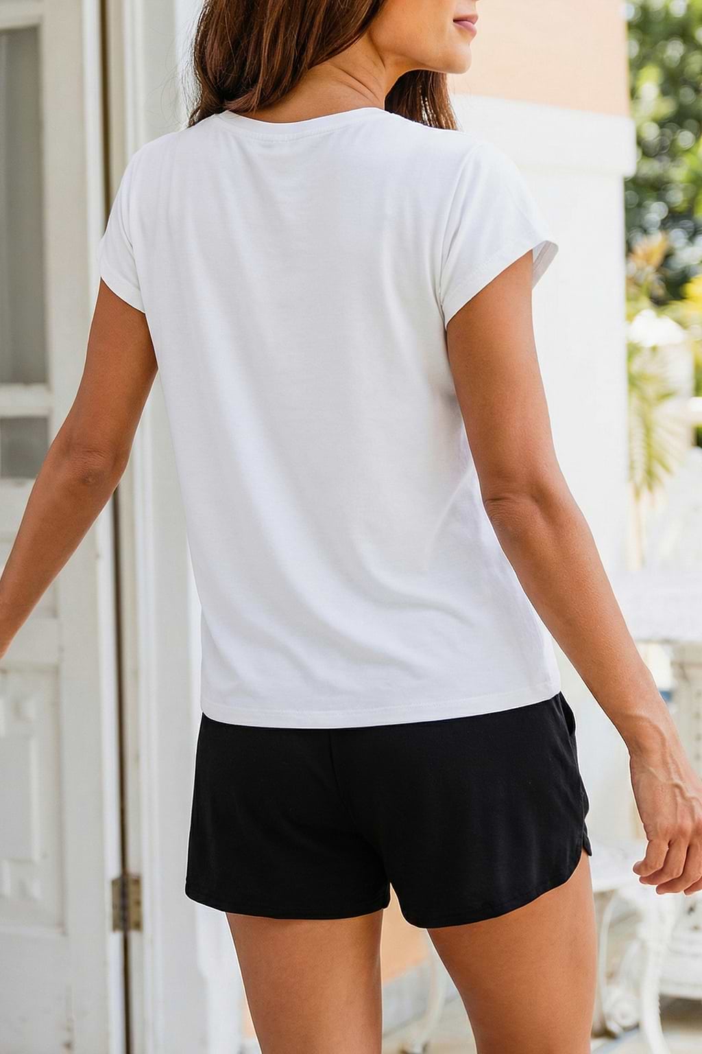 Kurzarm Pyjama-Set mit Blumenmuster