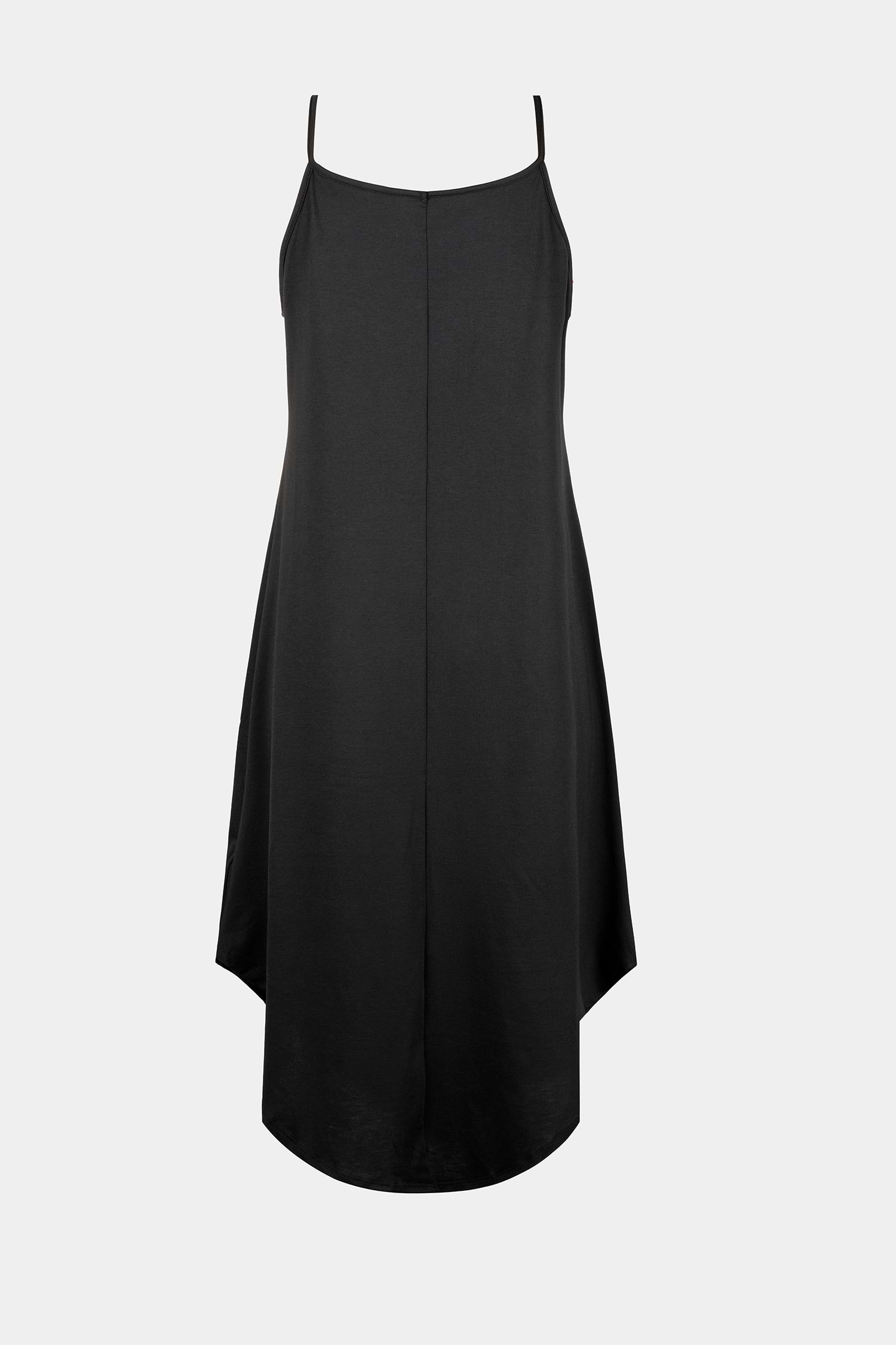 Black Knit Maxi Dress with Adjustable Cami Straps