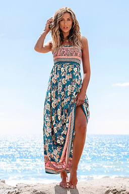 chinese dress ladies Vertical Stripe Maxi Dress main image 1