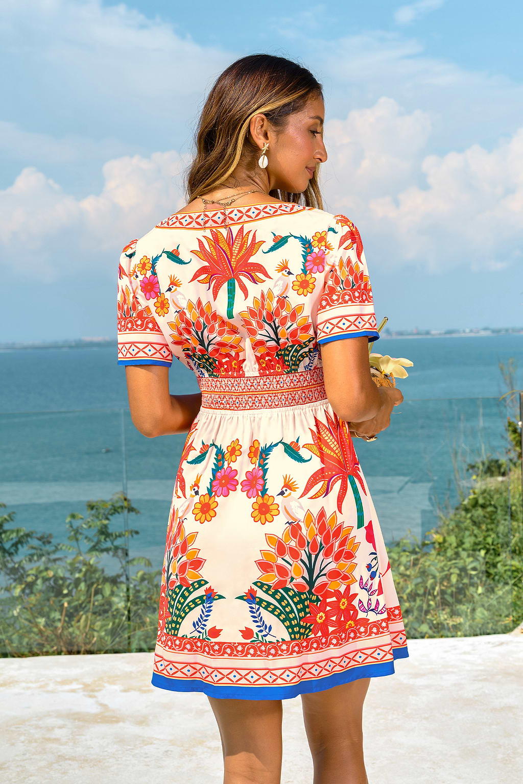 So Eccentric Tropical Mini Dress