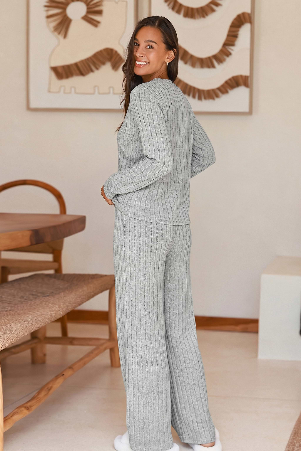 Late Start Grey Pajama Set