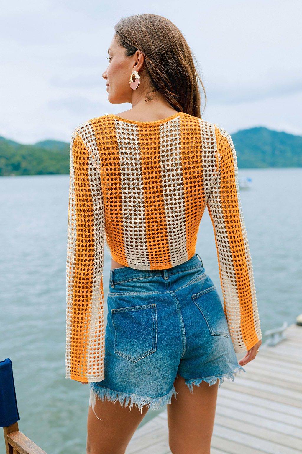 In the Groove Striped Cover-Up Top