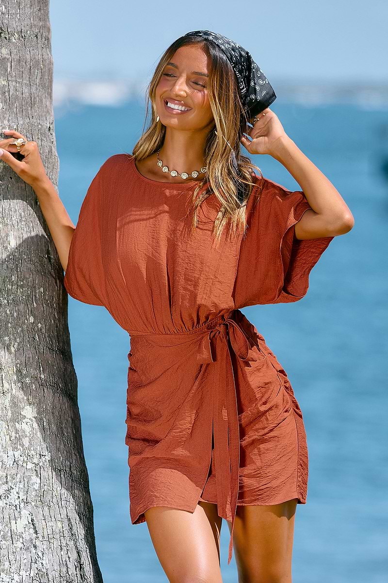 Do Tell Orange Mini Dress