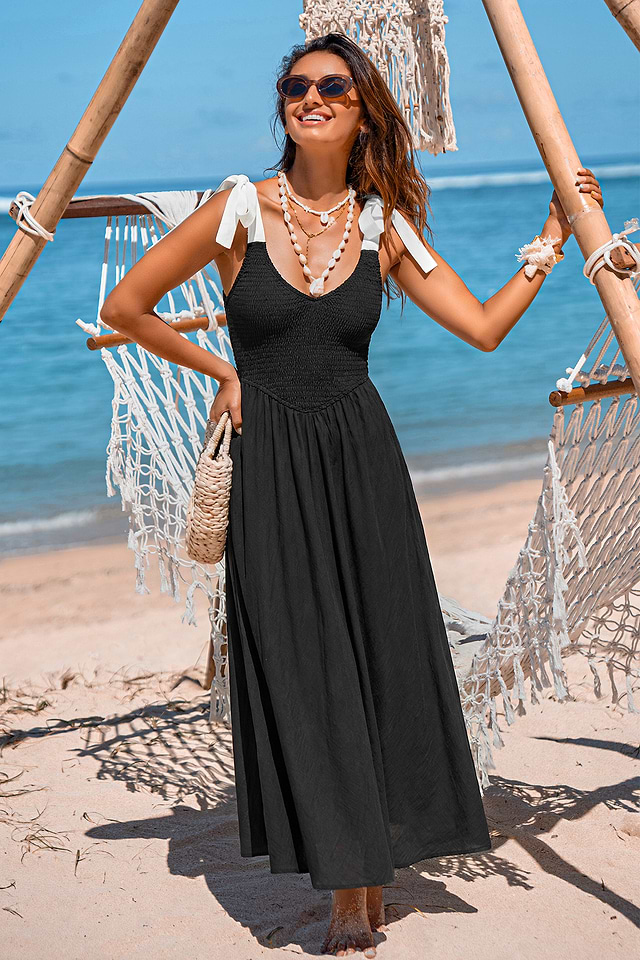 black travel maxi dress Austin Convertible Maxi Dress in Black| Black Oversized Maxi Dress | Guest wedding dress