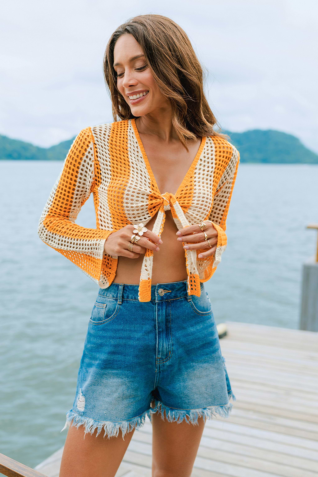 W Groove Pasiasty Top Cover-Up