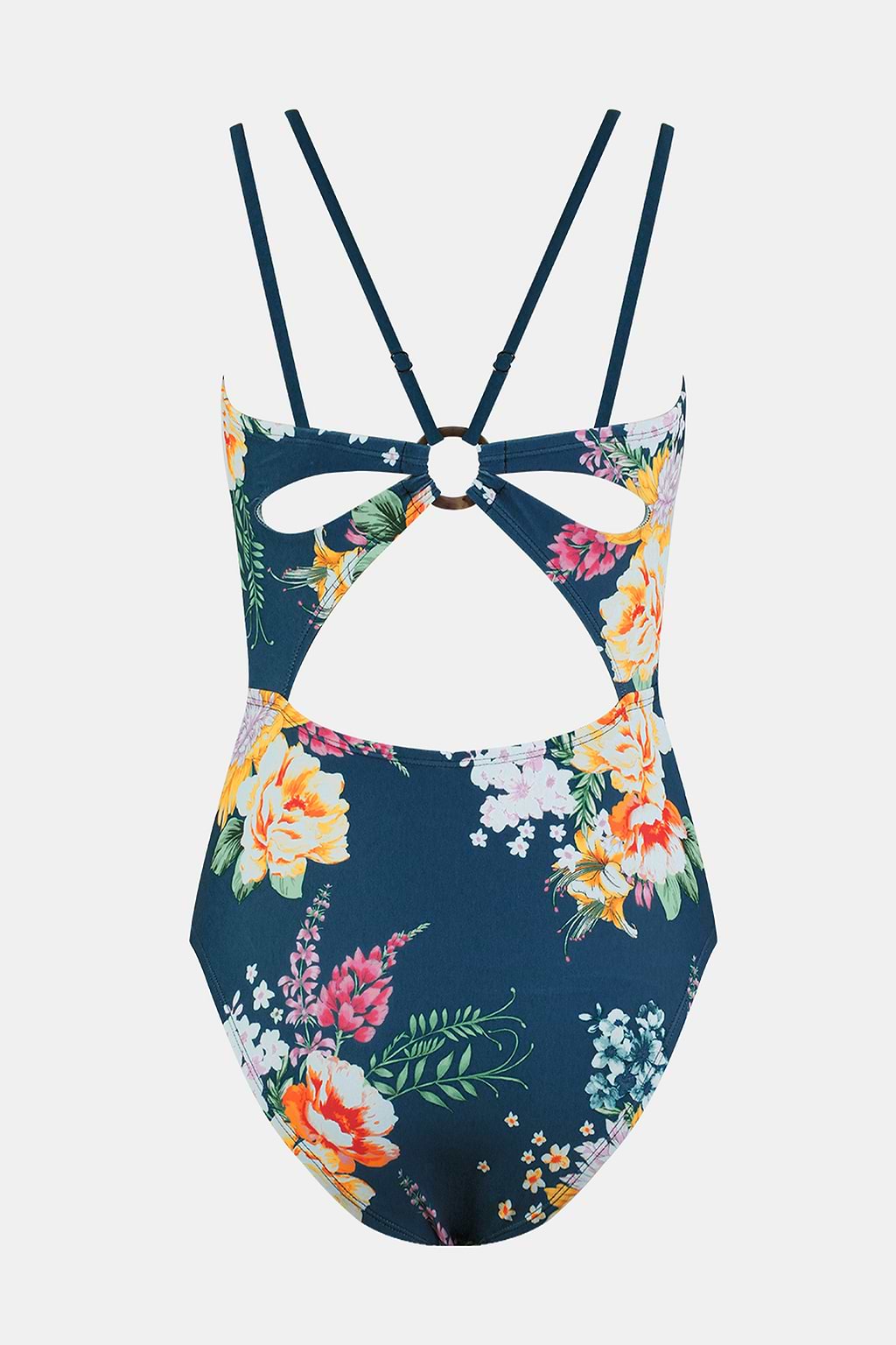 Tropical Floral Cutout One-Piece