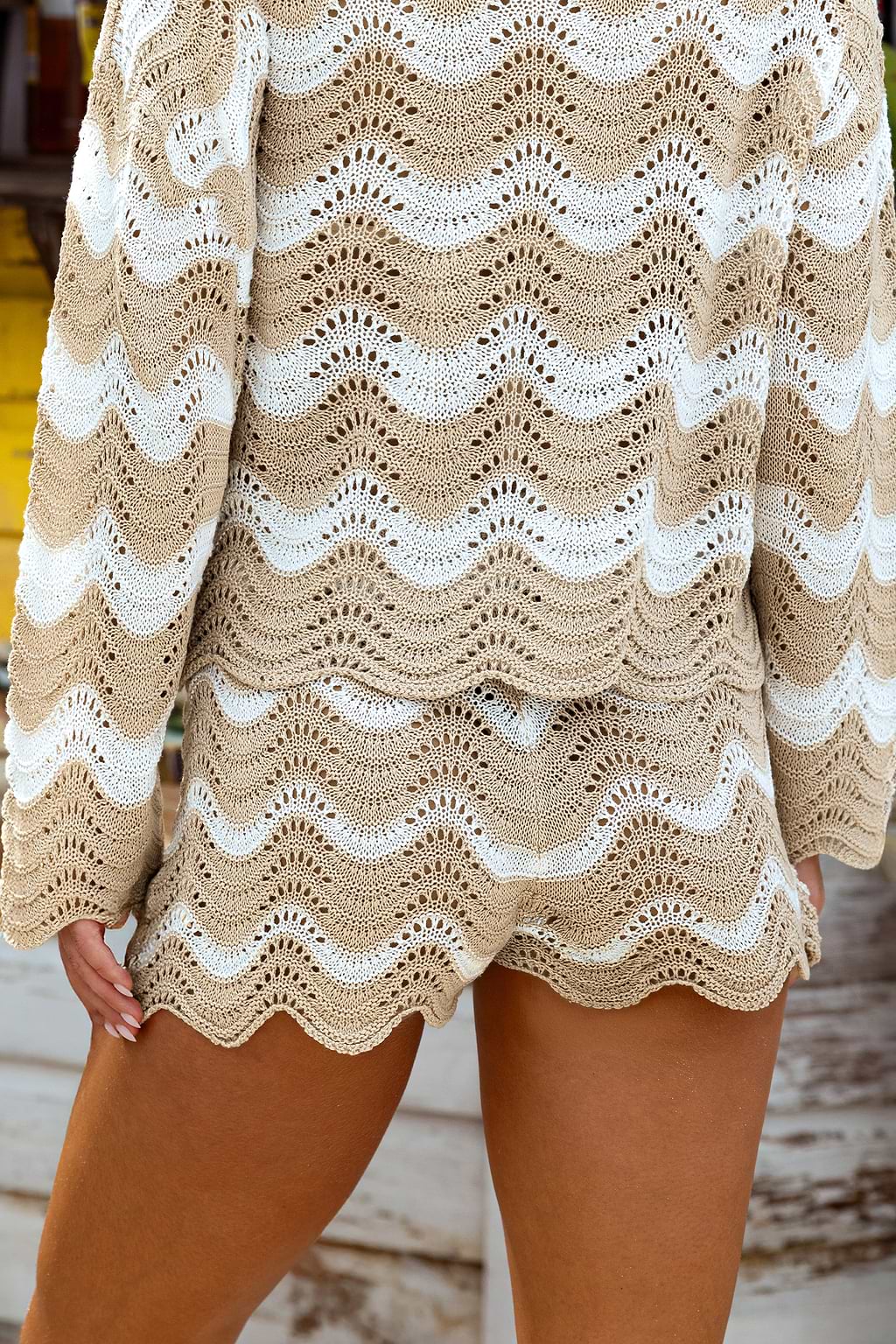 Coral Garden Striped Cover-Up Shorts