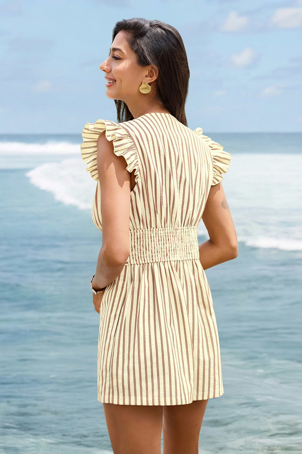 On a Yacht Striped Playsuit