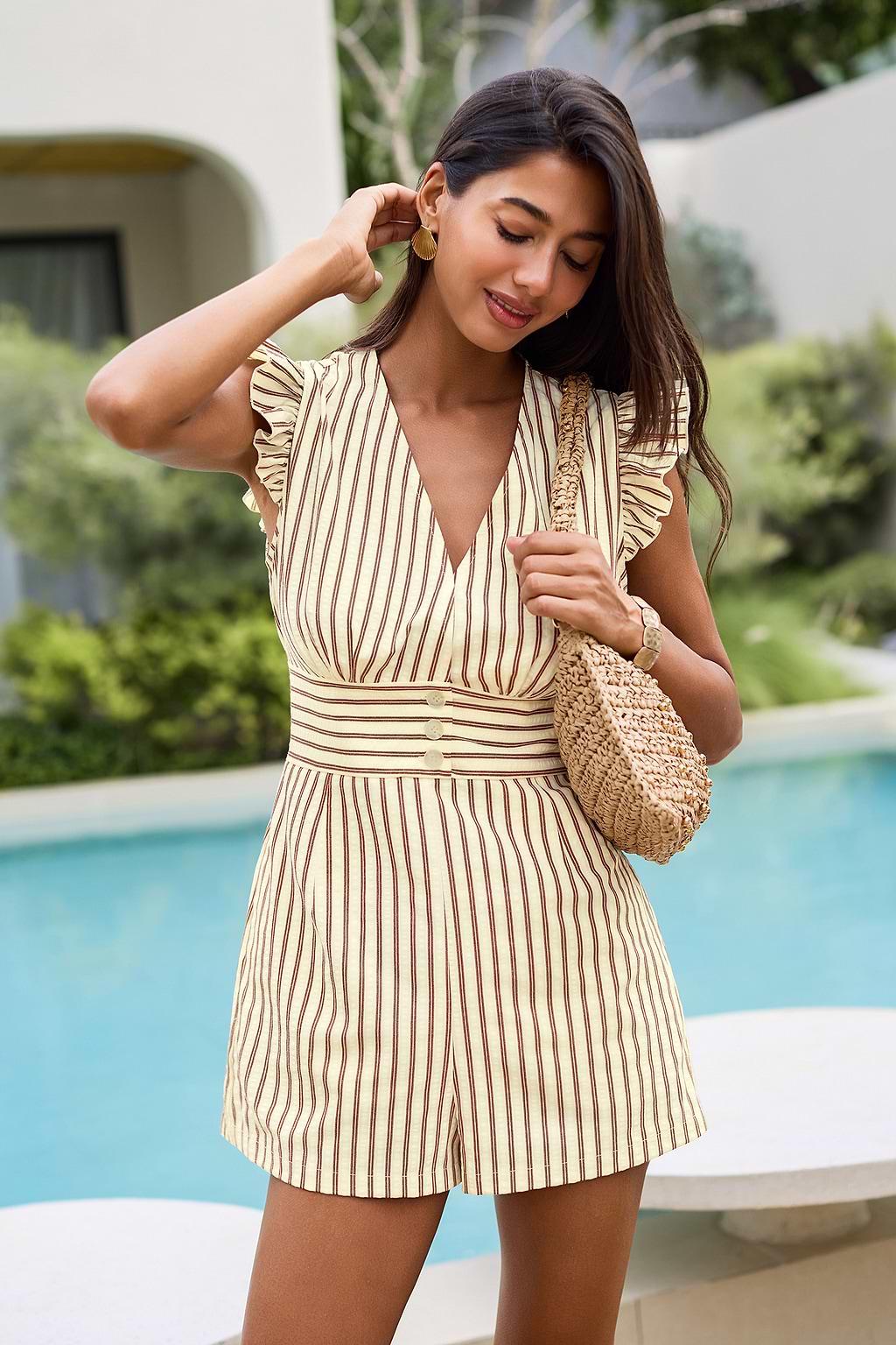 On a Yacht Striped Romper