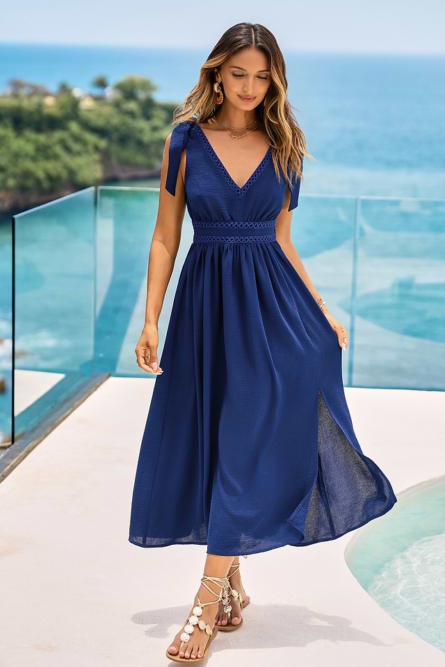 Cupshe Deep Sapphire Blue Maxi Dress - Navy - S Cupshe Deep Sapphire Blue Maxi Dress - Navy - S