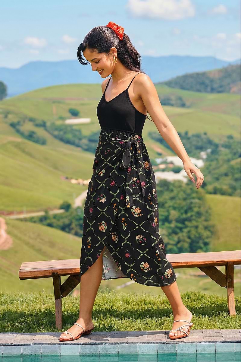 Full of Life Tropical Midi Dress