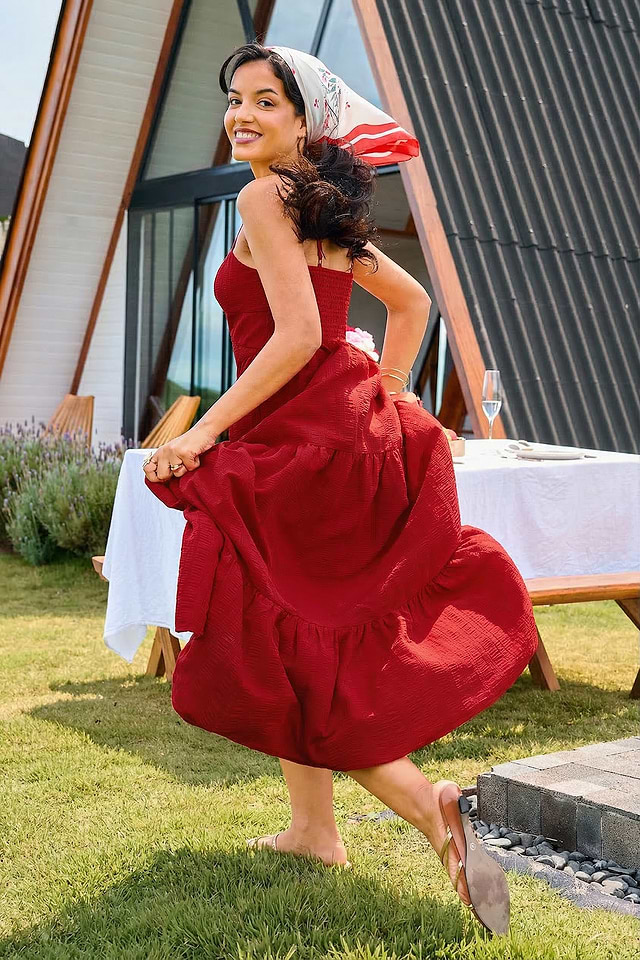 cupshe red dress Cupshe Under the Setting Sun Red Maxi Dress - Red