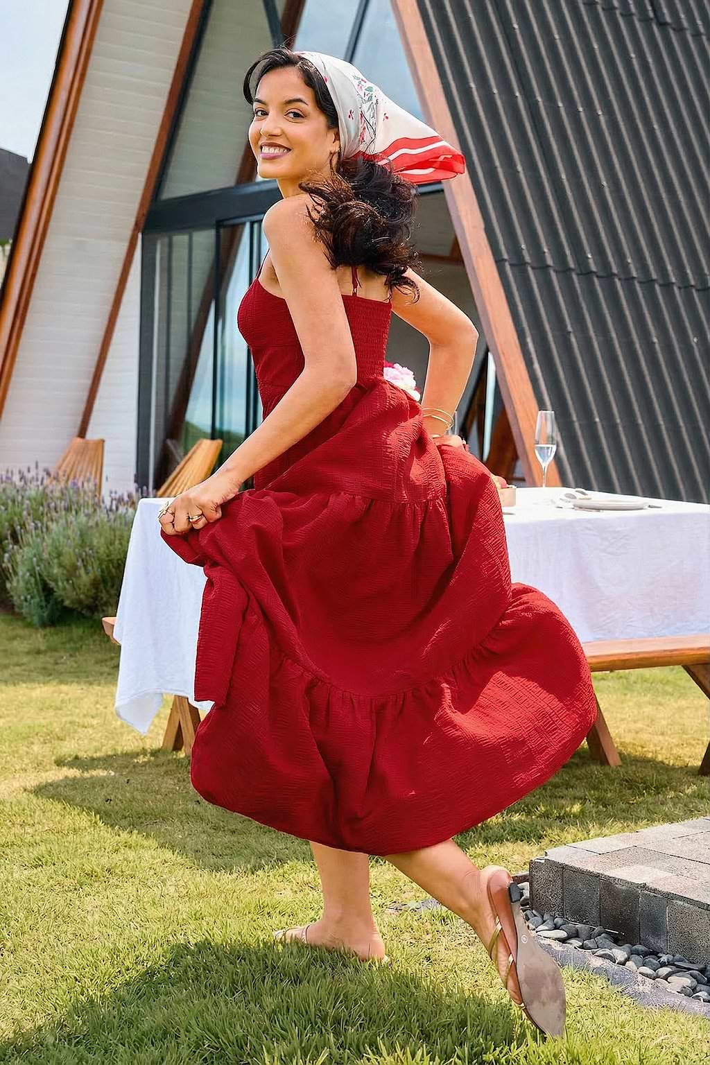 Sultry Sun Red Maxi Dress