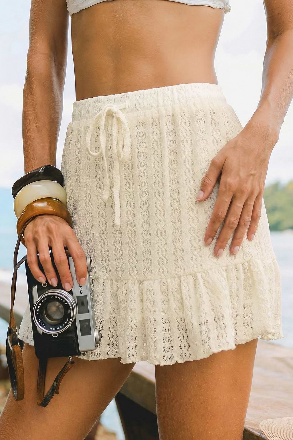 Spódnica mini Love Blossom Cream