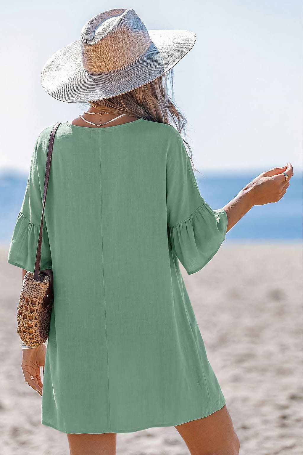 Feeling Weightless Green Cover-Up Mini Dress