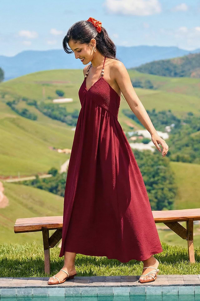 Cupshe Wine Not Burgundy Maxi Dress - Red - XL