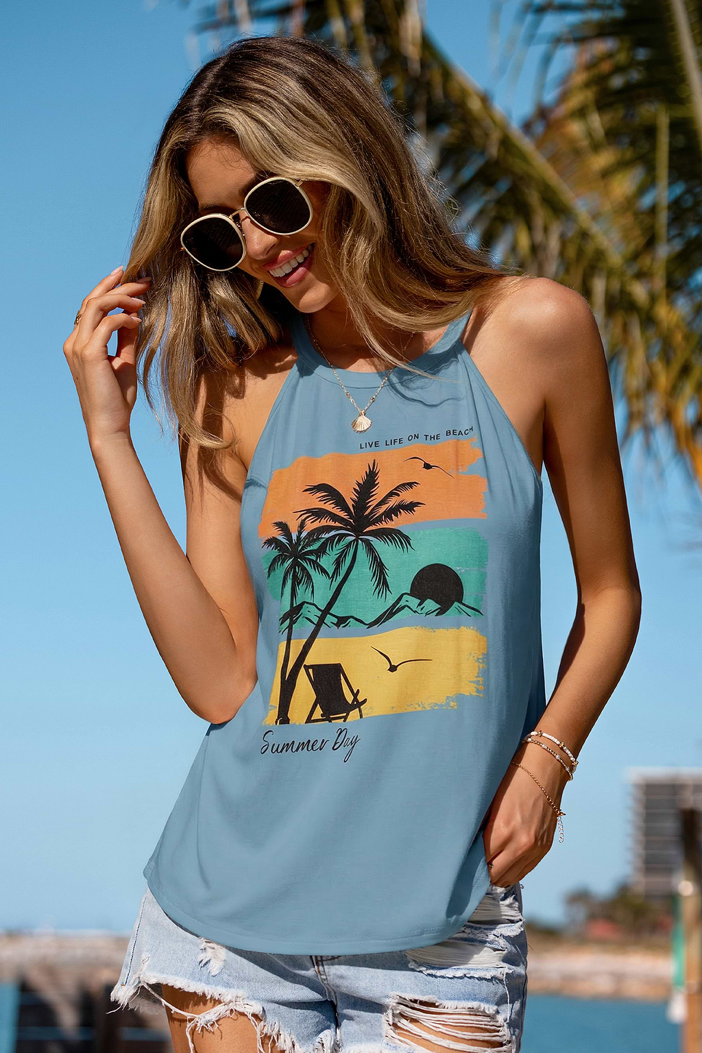 Summer Day Graphic Tank Top