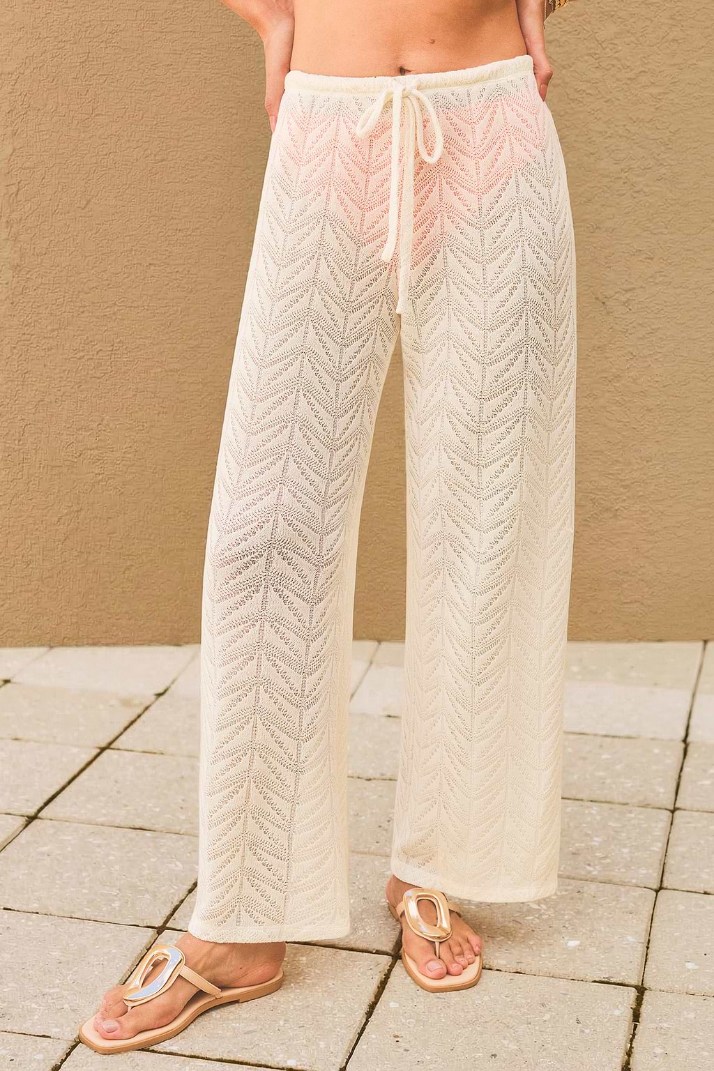 Cabana Calling beige cover-up broek