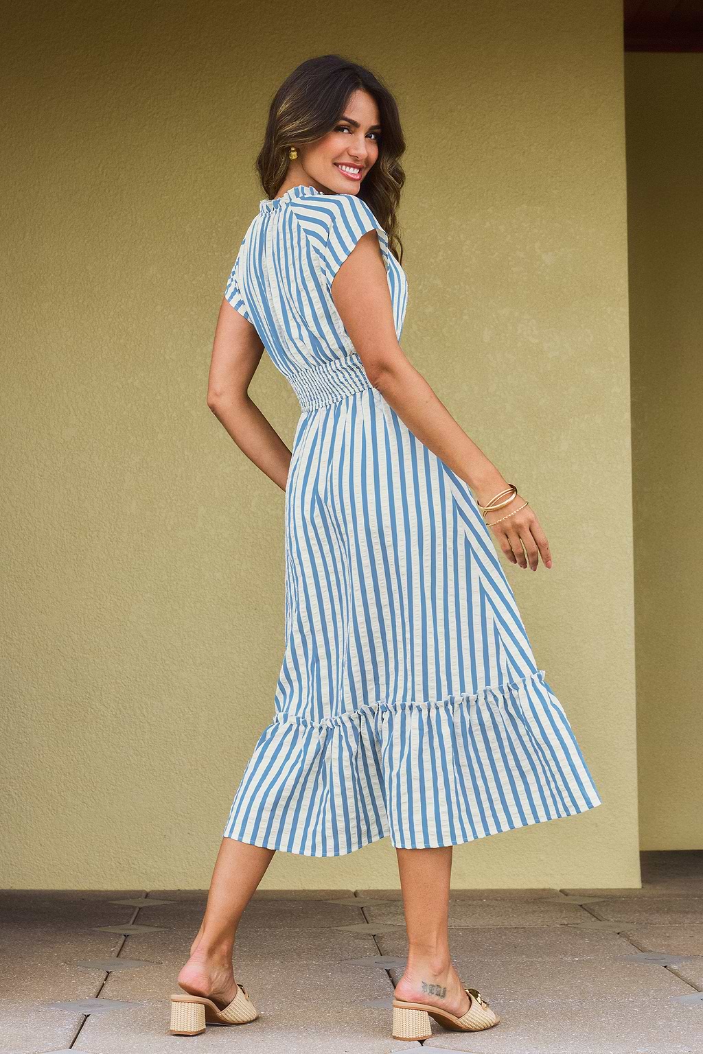 Sunset Cruise Striped Midi Dress