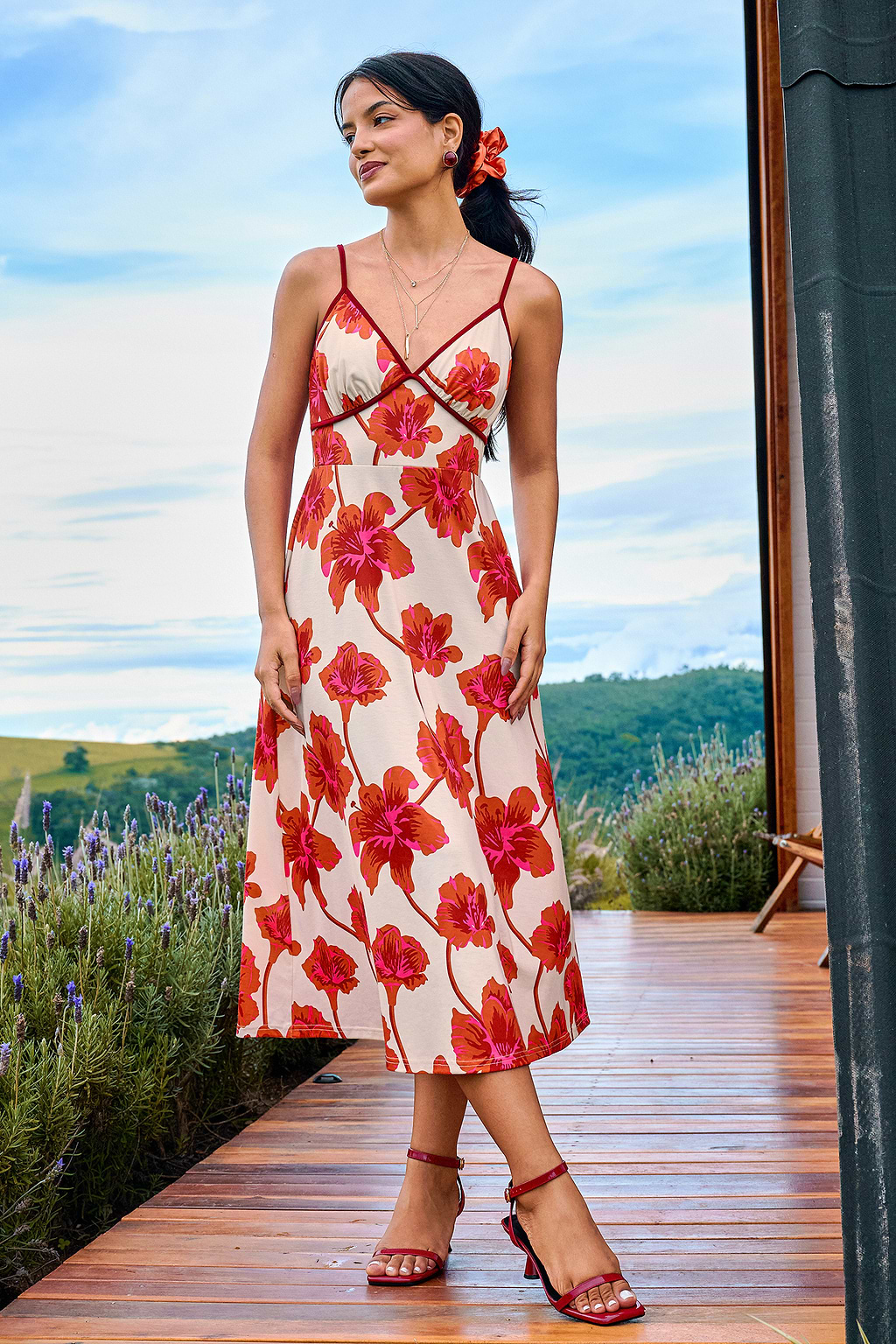 Abito midi floreale Capri Bound