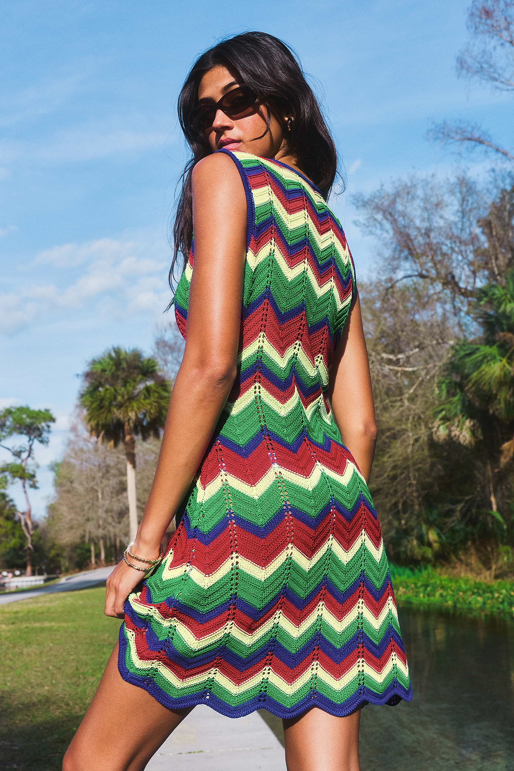 Main Attraction Chevron Mini Dress