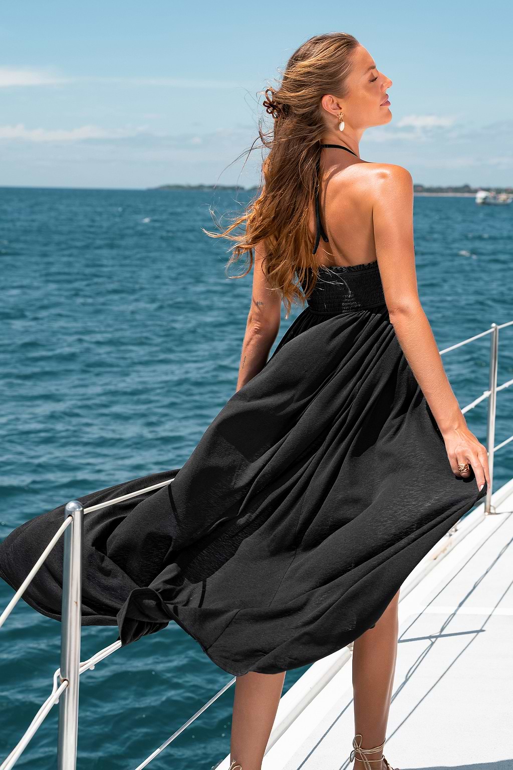 Pool Hop Black Cover-Up Maxi Dress