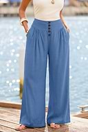 Pantalon jambe large bleu