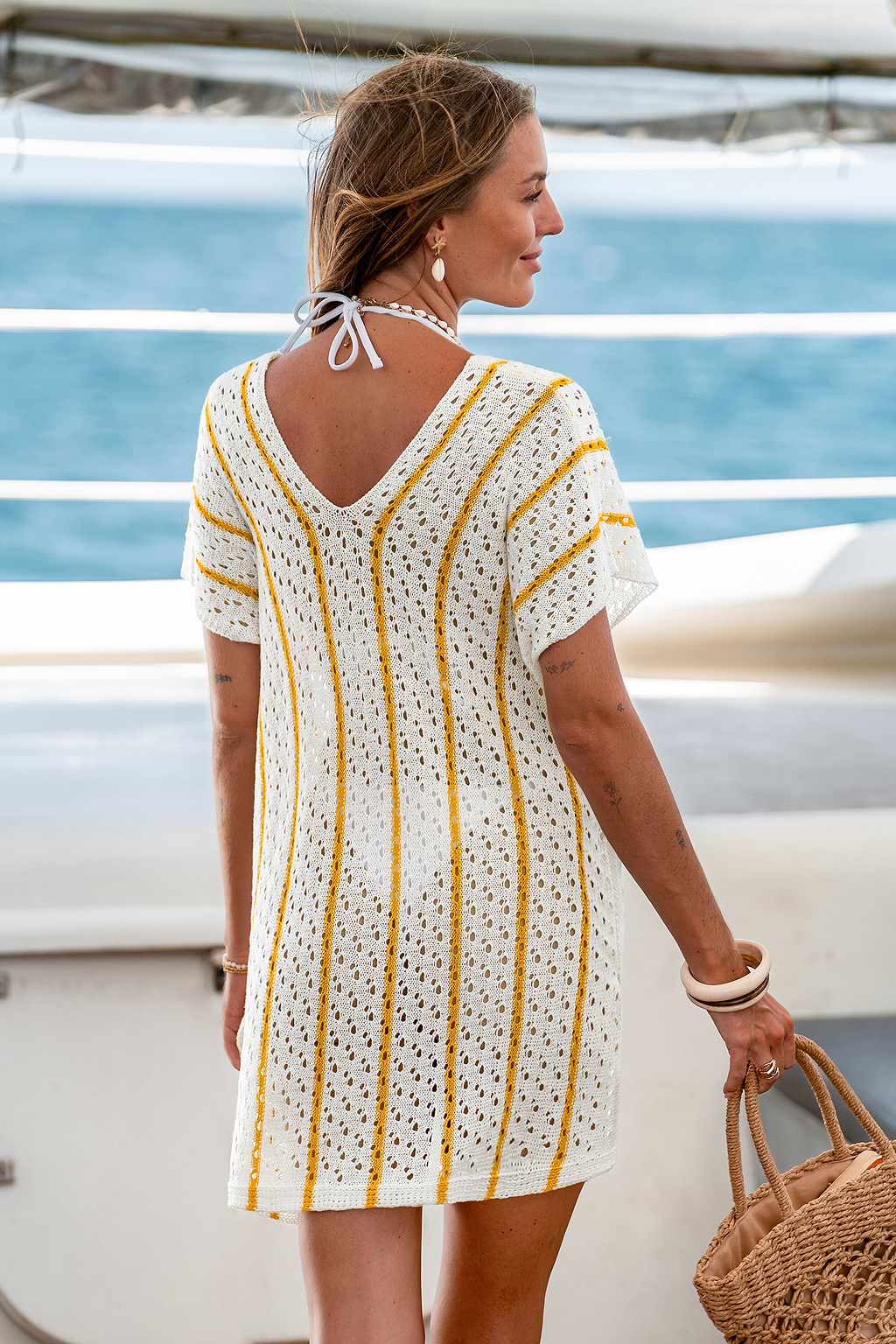 Little Sunshine Striped Cover-Up Mini Dress