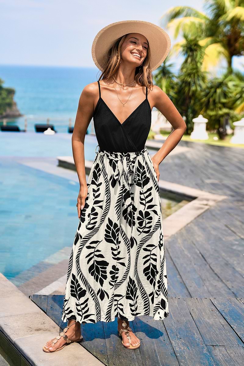 Sundown Mood Tropical Maxi Dress