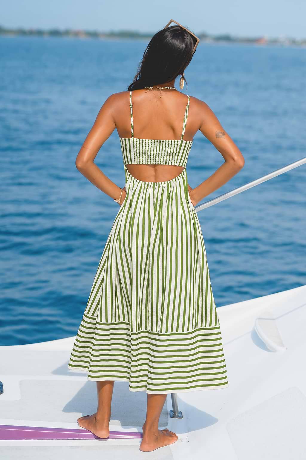 So Grounding Striped Maxi Dress