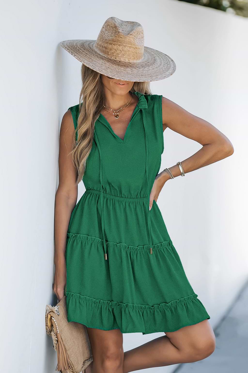 All American Green Mini Dress