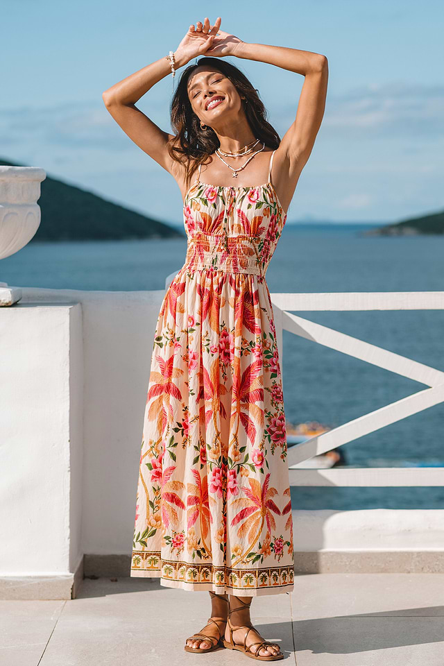bright beach dress pink dress beach Bright Pink Maxi Ball Gown