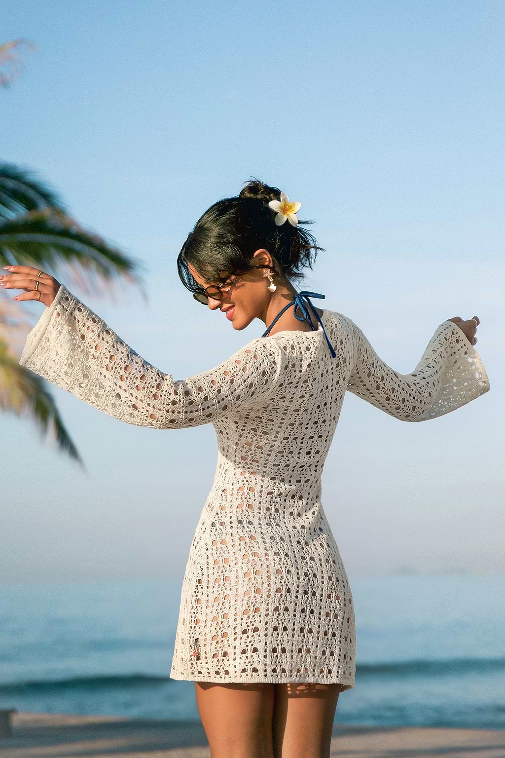 15 Minutes of Fame White Cover-Up Mini Dress