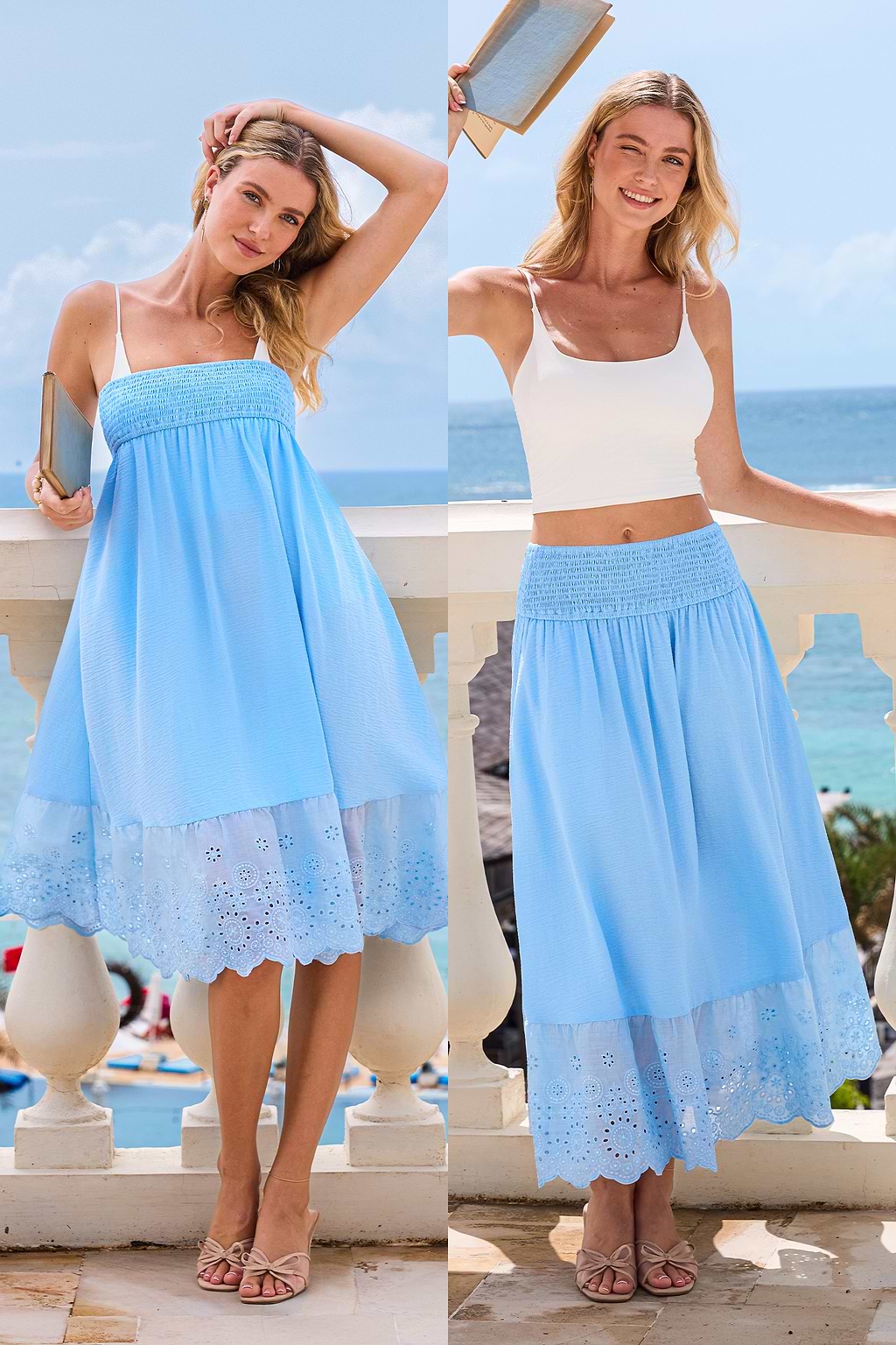 Mid-Century Blue Maxi Skirt