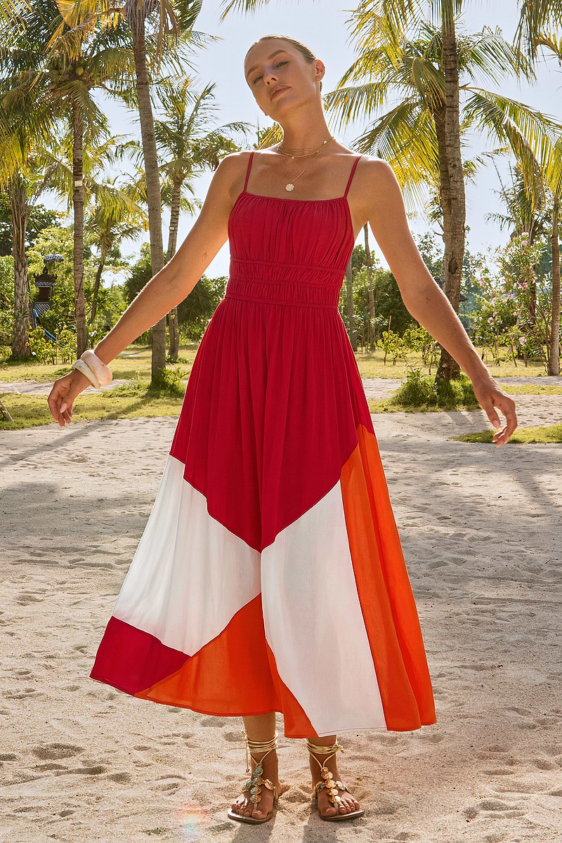 Sunny Honey Colorblock Maxi Dress