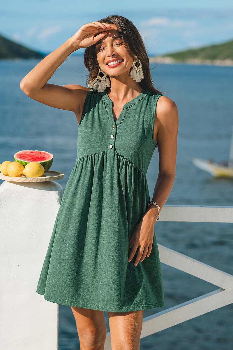 Don’t Think Twice Green Mini Dress