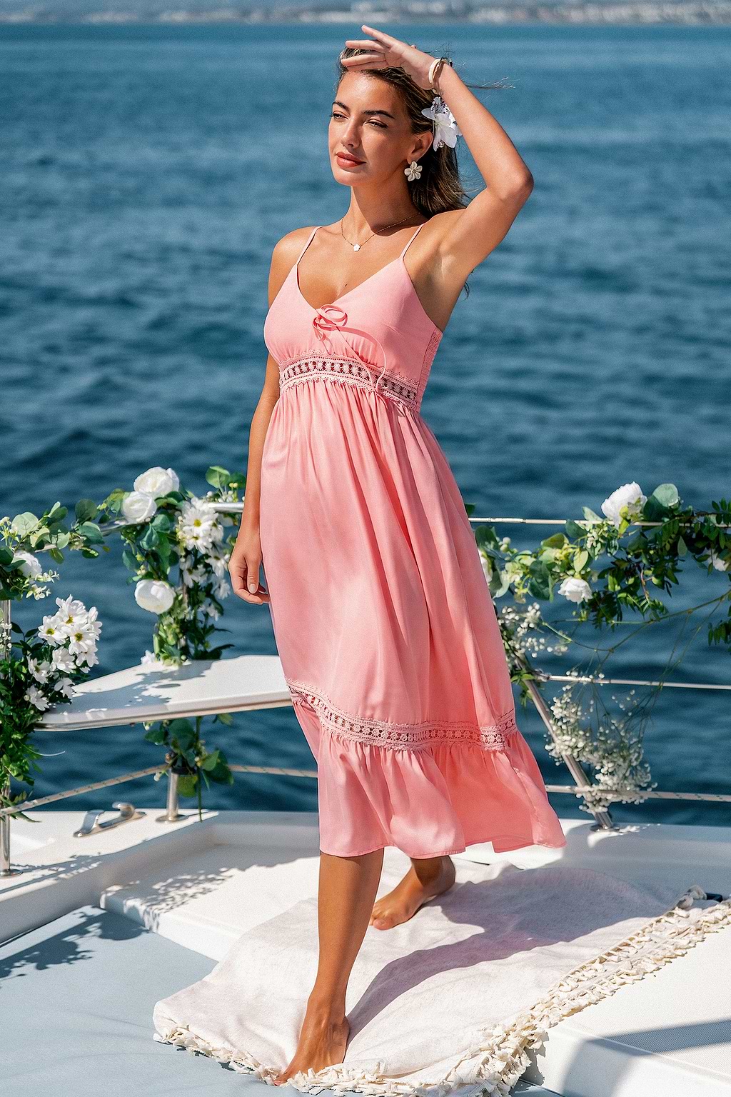 Watermelon Juice Pink Midi Dress