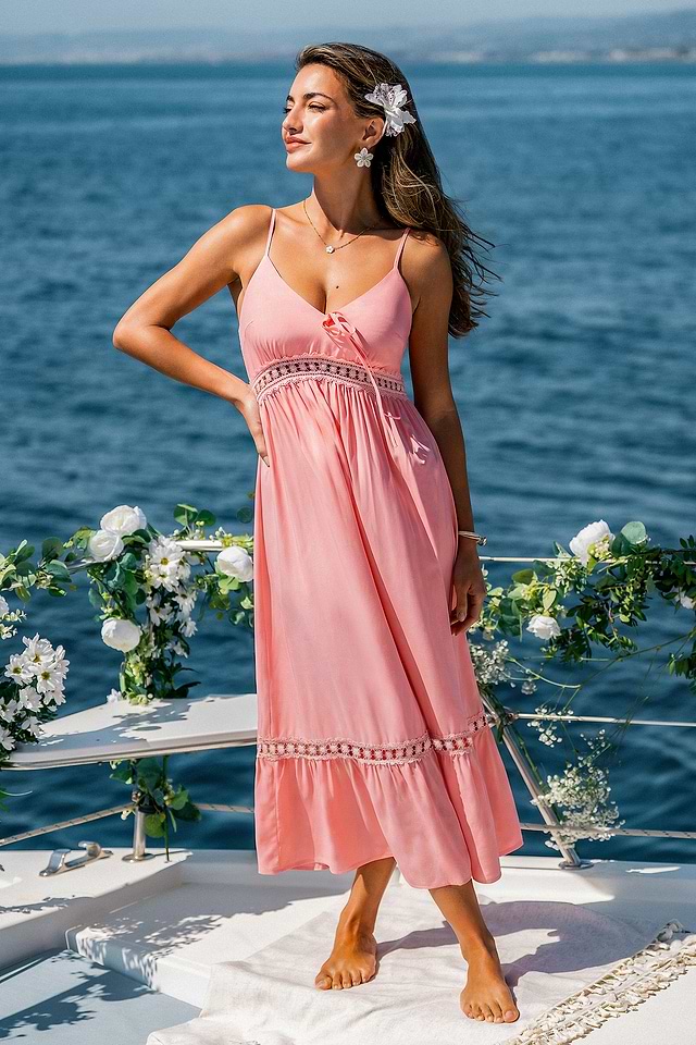 Watermelon Juice Pink Midi Dress