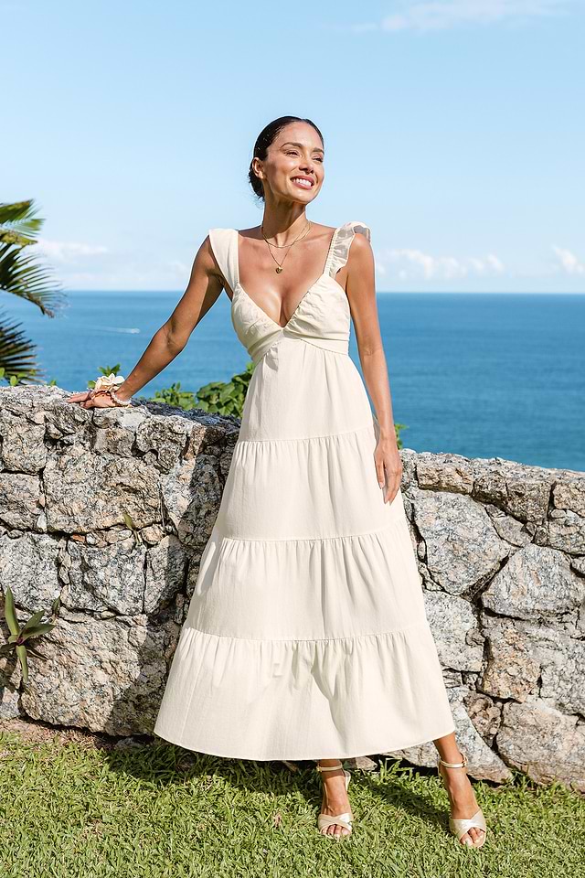 Cupshe Buttercream Beige Midi Dress - Beige - S Cupshe Buttercream Beige Midi Dress - Beige - S