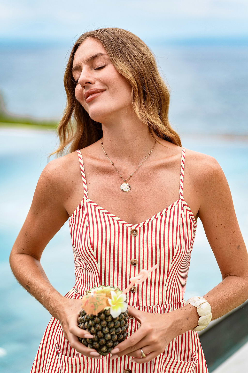 Rotes Ärmelloses Mini-Strandkleid mit V-Ausschnitt